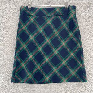 Talbots Skirt Women 6 Petite Green Plaid Wool Blend Mini A Line Office Career